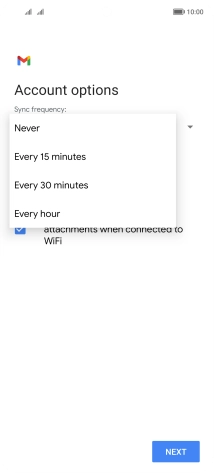 Press the required setting.