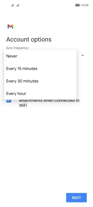 Press the required setting.