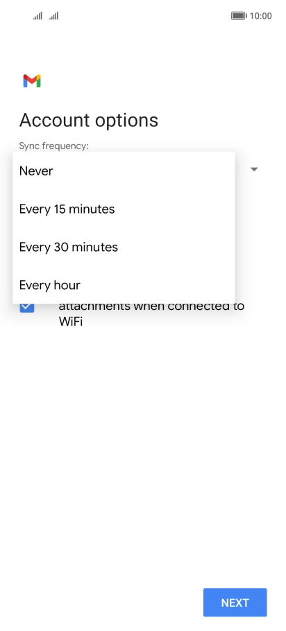 Press the required setting.