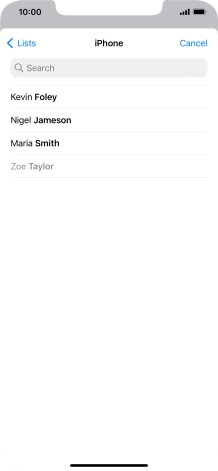 Press the required contact. Press the required contact.