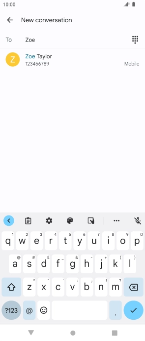 Key in the first letters of the recipient's name and press the required contact.