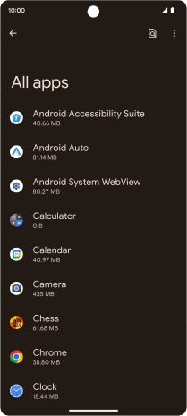 Press the required app.