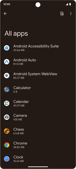 Press the required app.