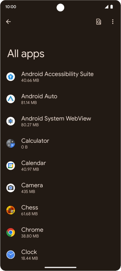 Press the required app.