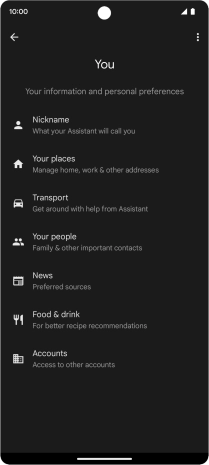 Press Nickname and follow the instructions on the screen to select phone owner settings.