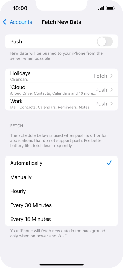 If you turn off the function, press the required setting.