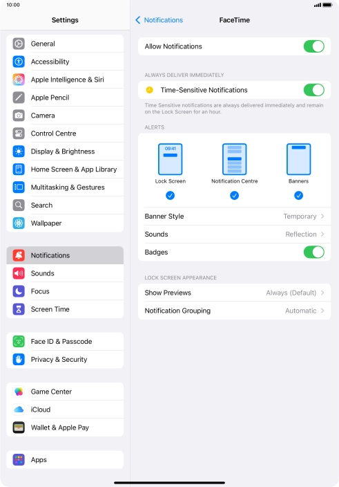 Press the indicator next to 