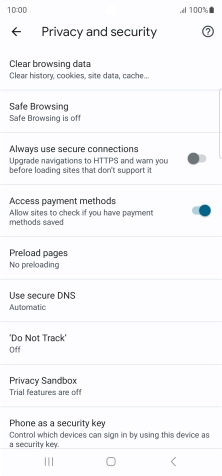 Press Clear browsing data.