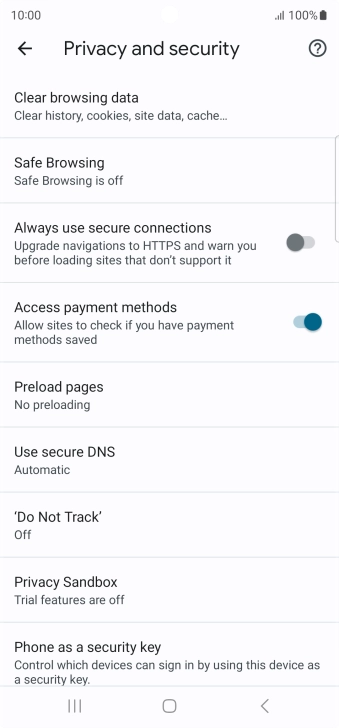 Press Clear browsing data.