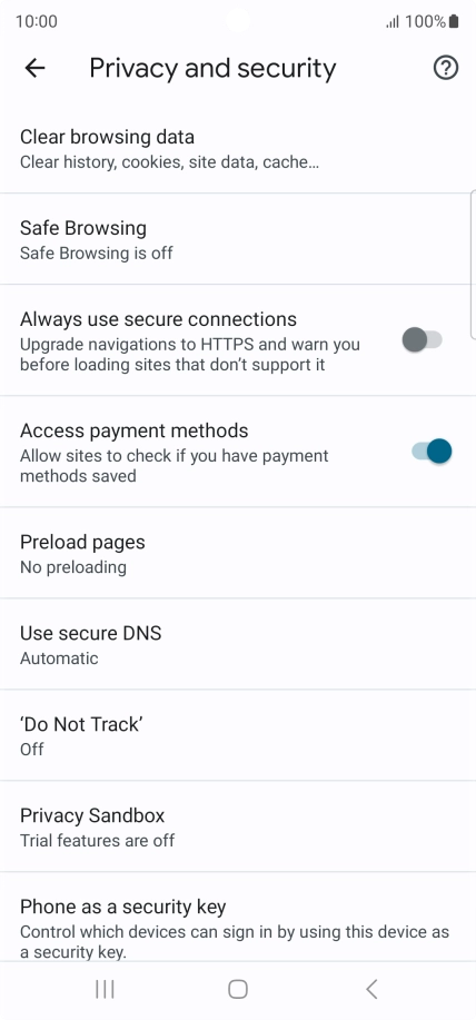 Press Clear browsing data.