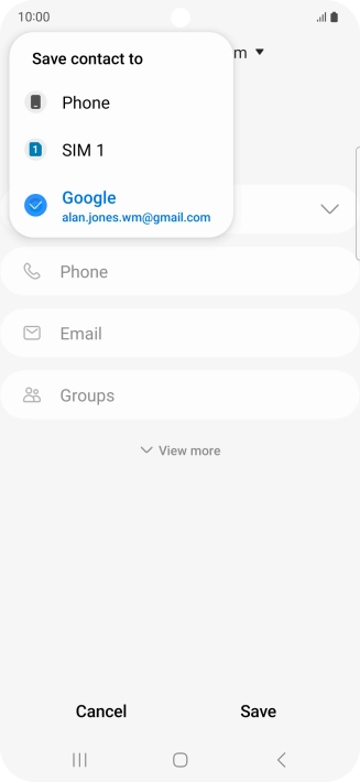 Press the required Google account.