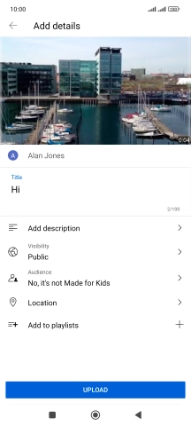 Key in the required text and press UPLOAD.