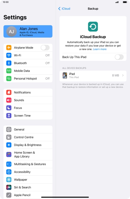 Press the indicator next to 