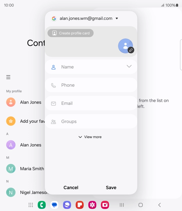Press the address book drop down list.