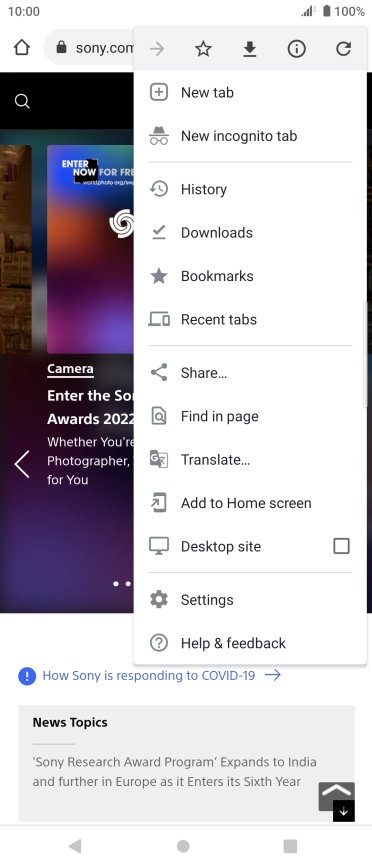 Press Settings. Press Settings.
