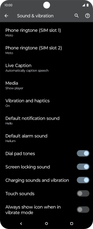 Press Phone ringtone (‹SIM› slot).