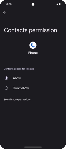 Press the required setting.