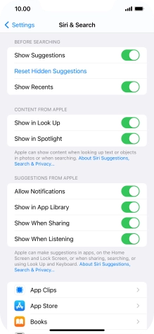 Press the required app.
