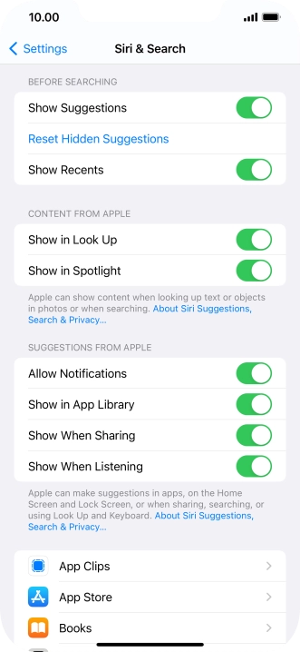 Press the required app.