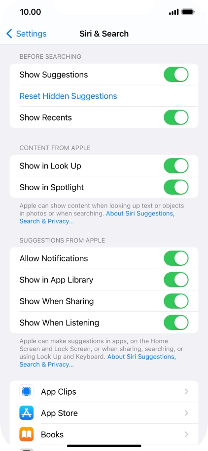 Press the required app.