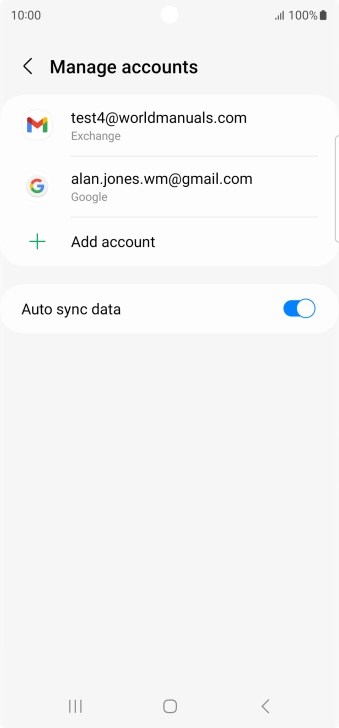 Press the required email account.
