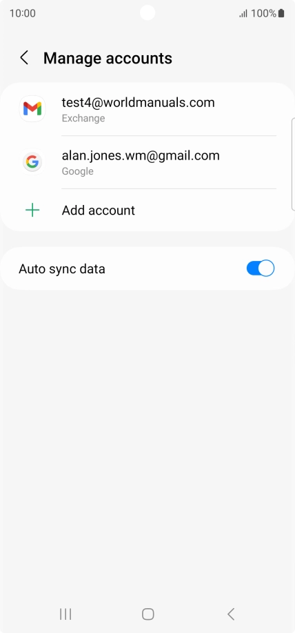 Press the required email account.