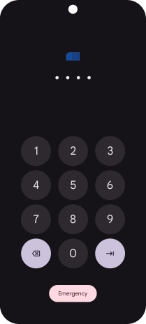 If your SIM is locked, key in your PIN and press arrow right.