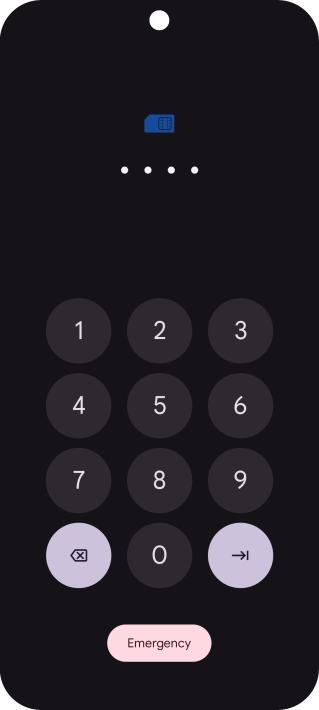 If your SIM is locked, key in your PIN and press arrow right.