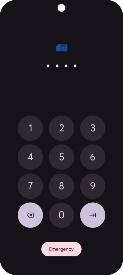 If your SIM is locked, key in your PIN and press arrow right.