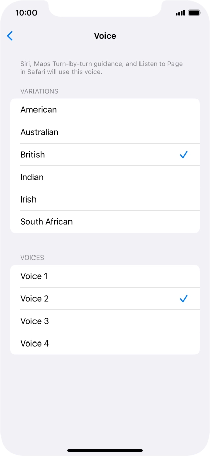 Press the required accent.