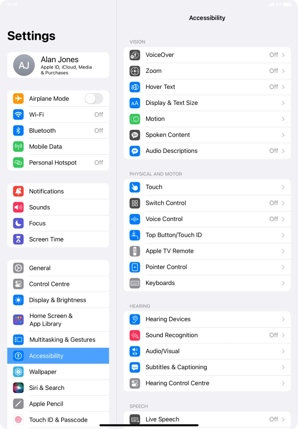 Press Display & Text Size.