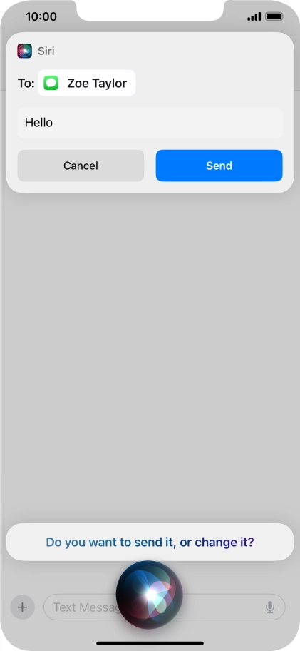 If an application is open on your phone, such as a Messages, you can also use the functions available here, e.g.: REPLY [text].