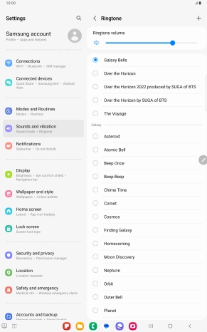 Press the required ring tones to hear them.