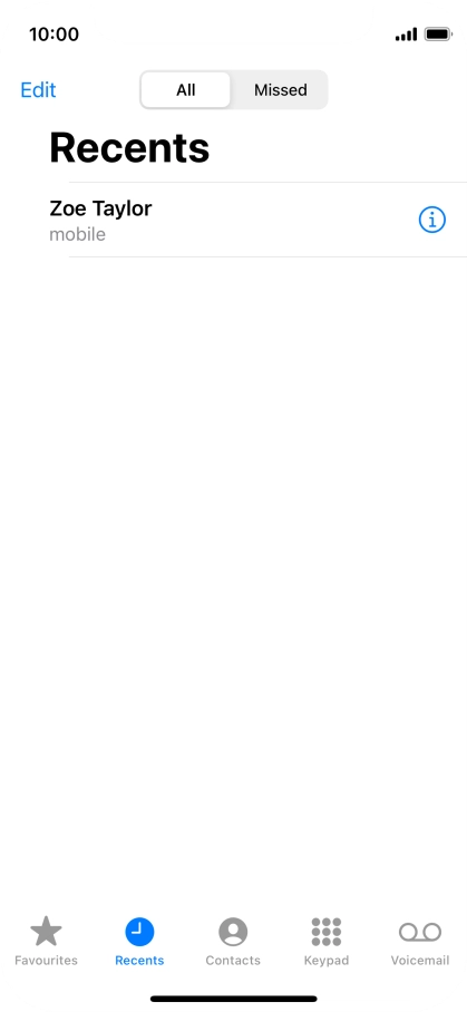 Press the information icon next to the required phone number.