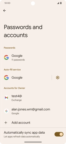 Press the required email account.