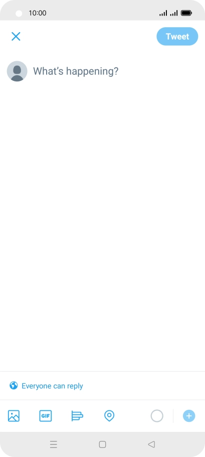 Press the text input field. Press the text input field.