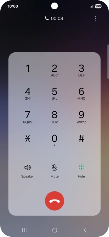 Press the end call icon.