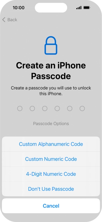 Follow the instructions on the screen to turn on use of phone lock code or press Don't Use Passcode. Follow the instructions on the screen to turn on use of phone lock code or press Don't Use Passcode.
