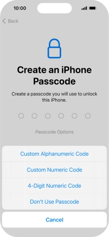 Follow the instructions on the screen to turn on use of phone lock code or press Don't Use Passcode. Follow the instructions on the screen to turn on use of phone lock code or press Don't Use Passcode.