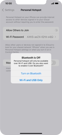 If Wi-Fi is turned on, press Wi-Fi and USB Only.
