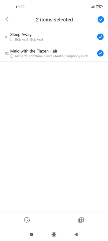 Press the required audio files  to select them.