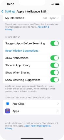 Press the required app.
