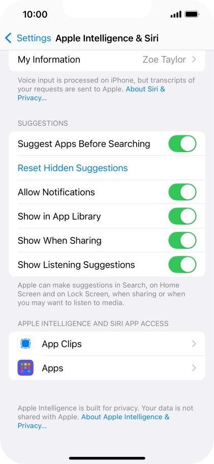 Press the required app.