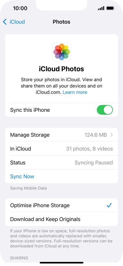Press the indicator next to 