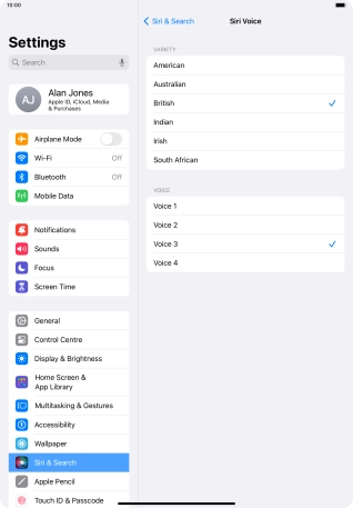 Press the required accent.