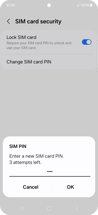 Key in a new four-digit PIN and press OK.