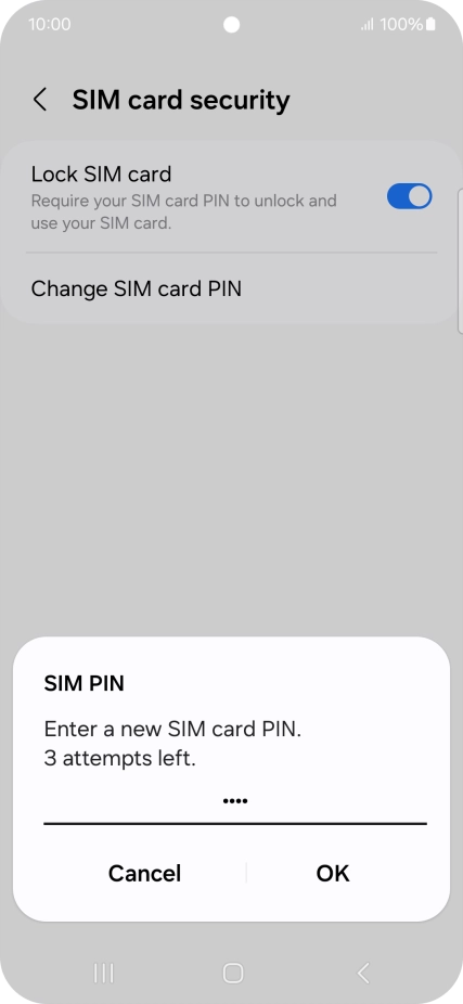 Key in a new four-digit PIN and press OK.