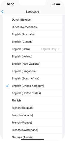 Press the required language.