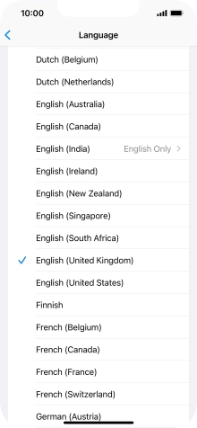 Press the required language.