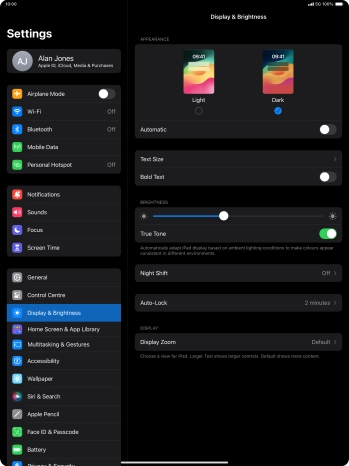 Press the indicator next to 